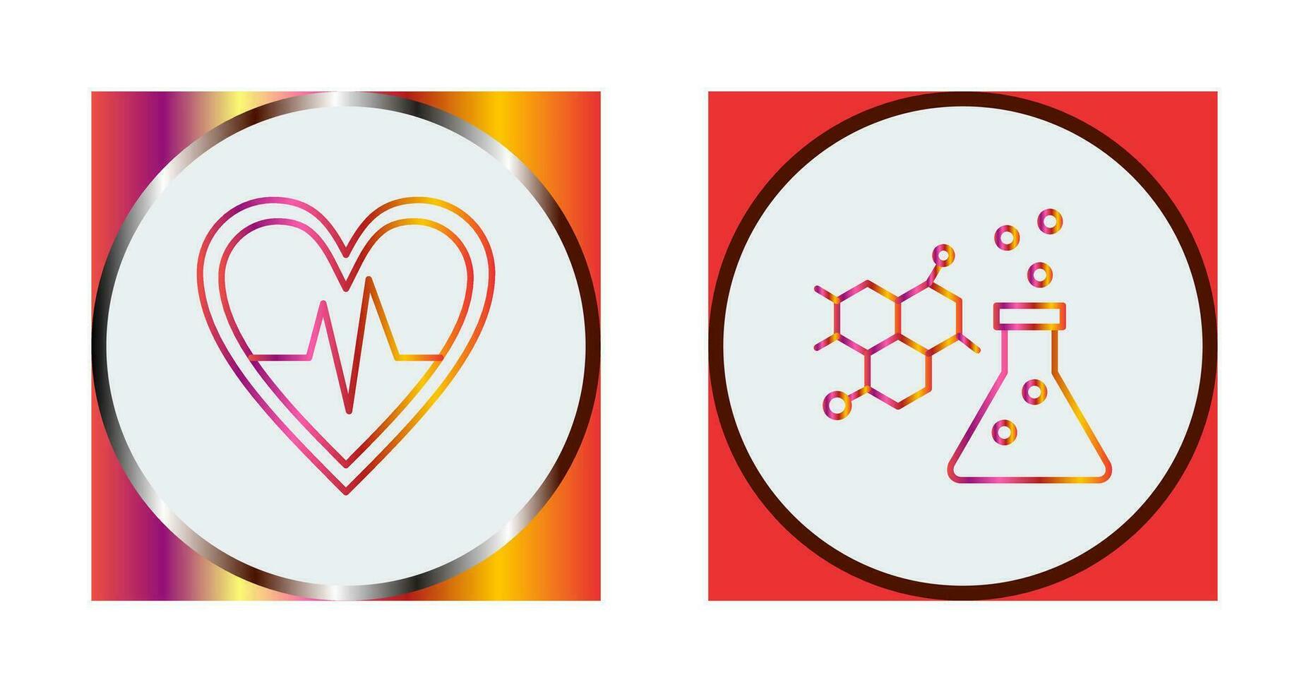 Cardiogram and Chemistry Icon vector