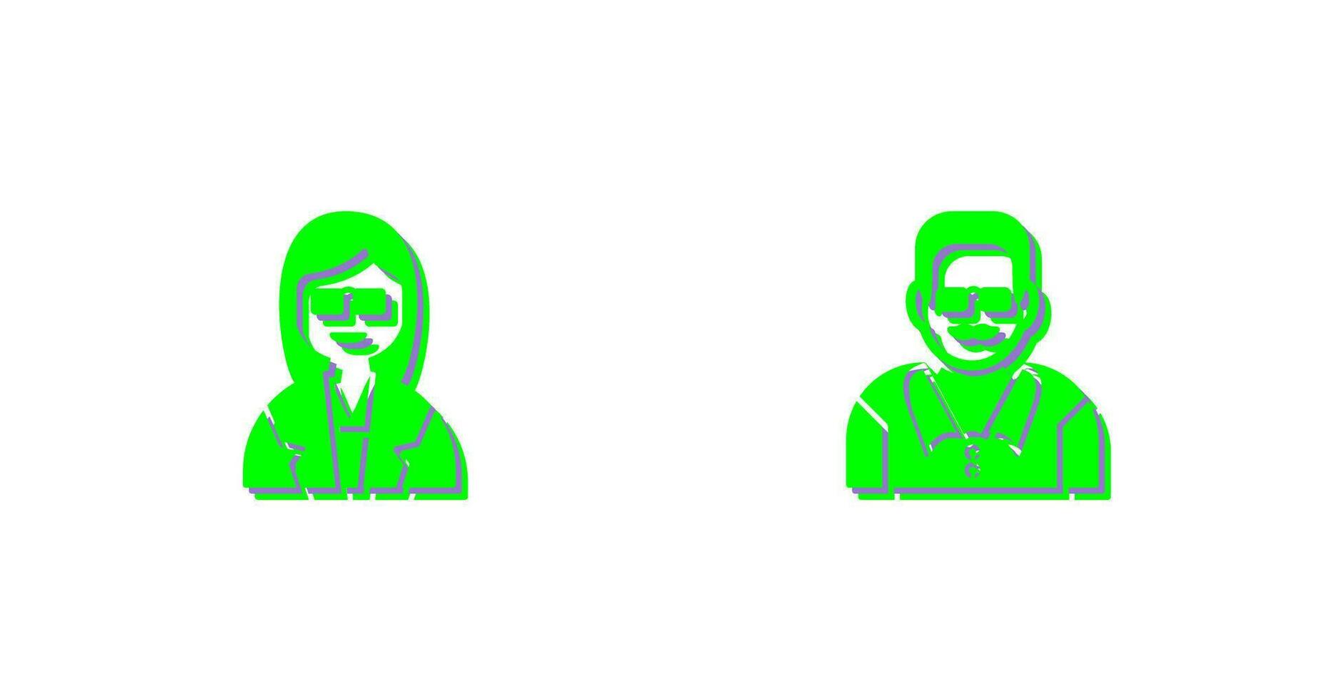 Female Professor and Male Professor Icon vector