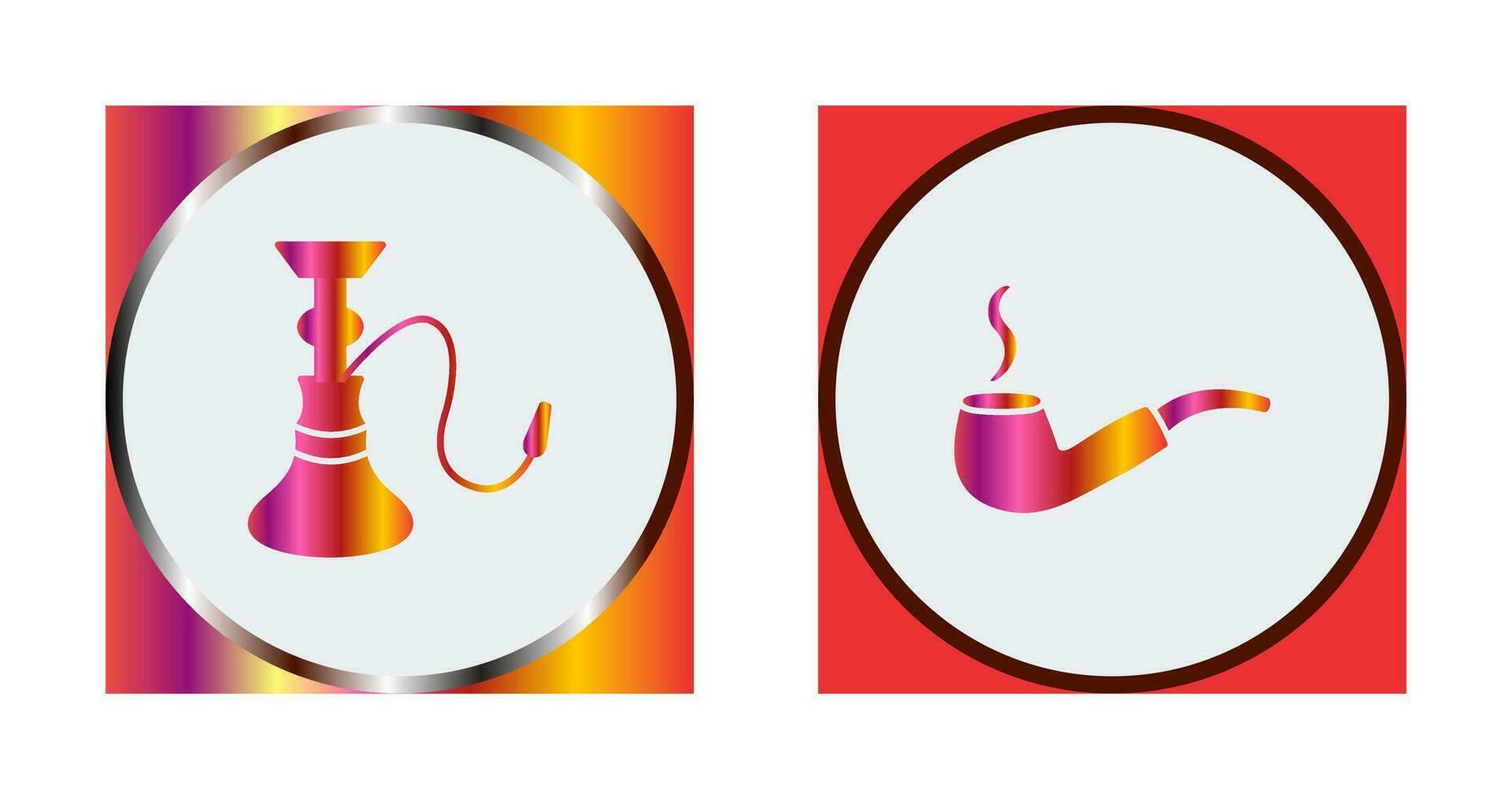 hookah and lit smoking pipe  Icon vector