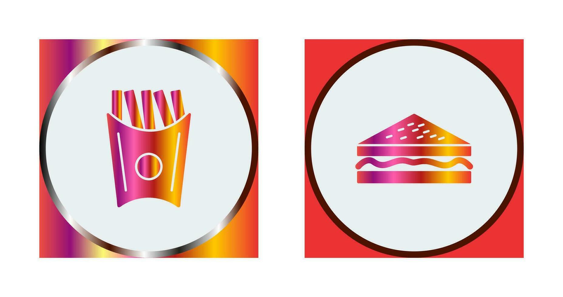 french fries and sandwich  Icon vector