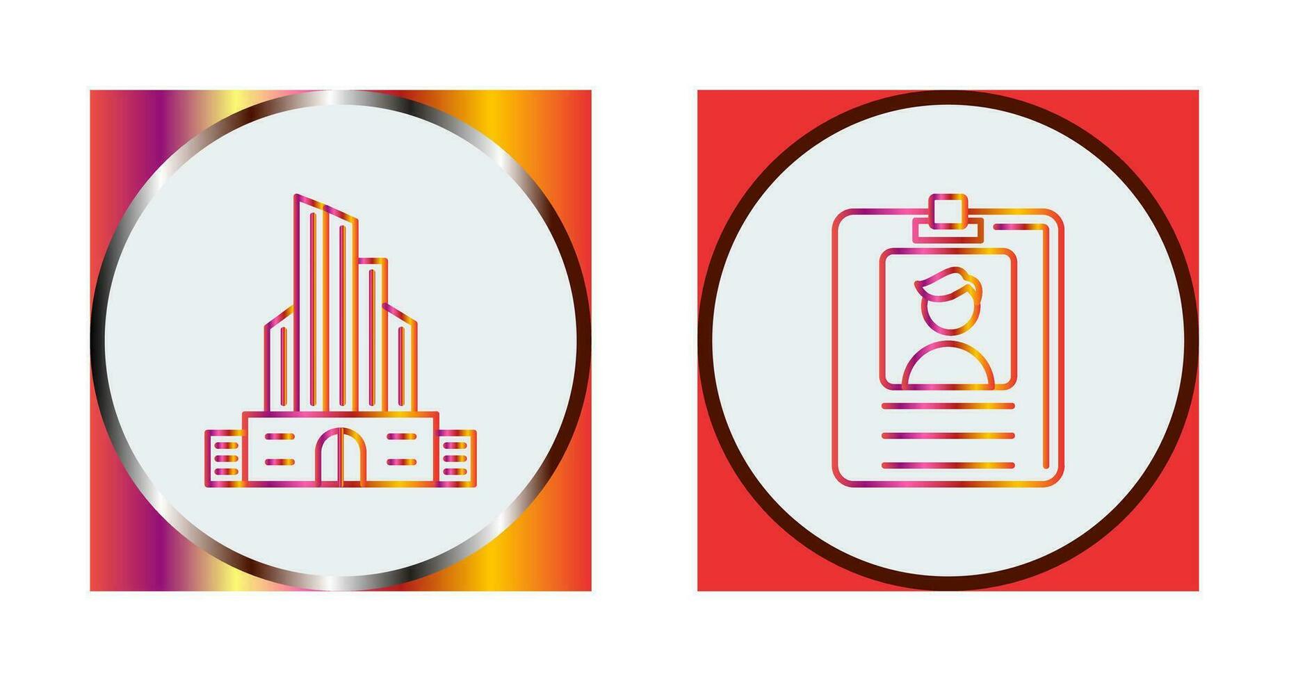 Id Card and Office Building Icon vector