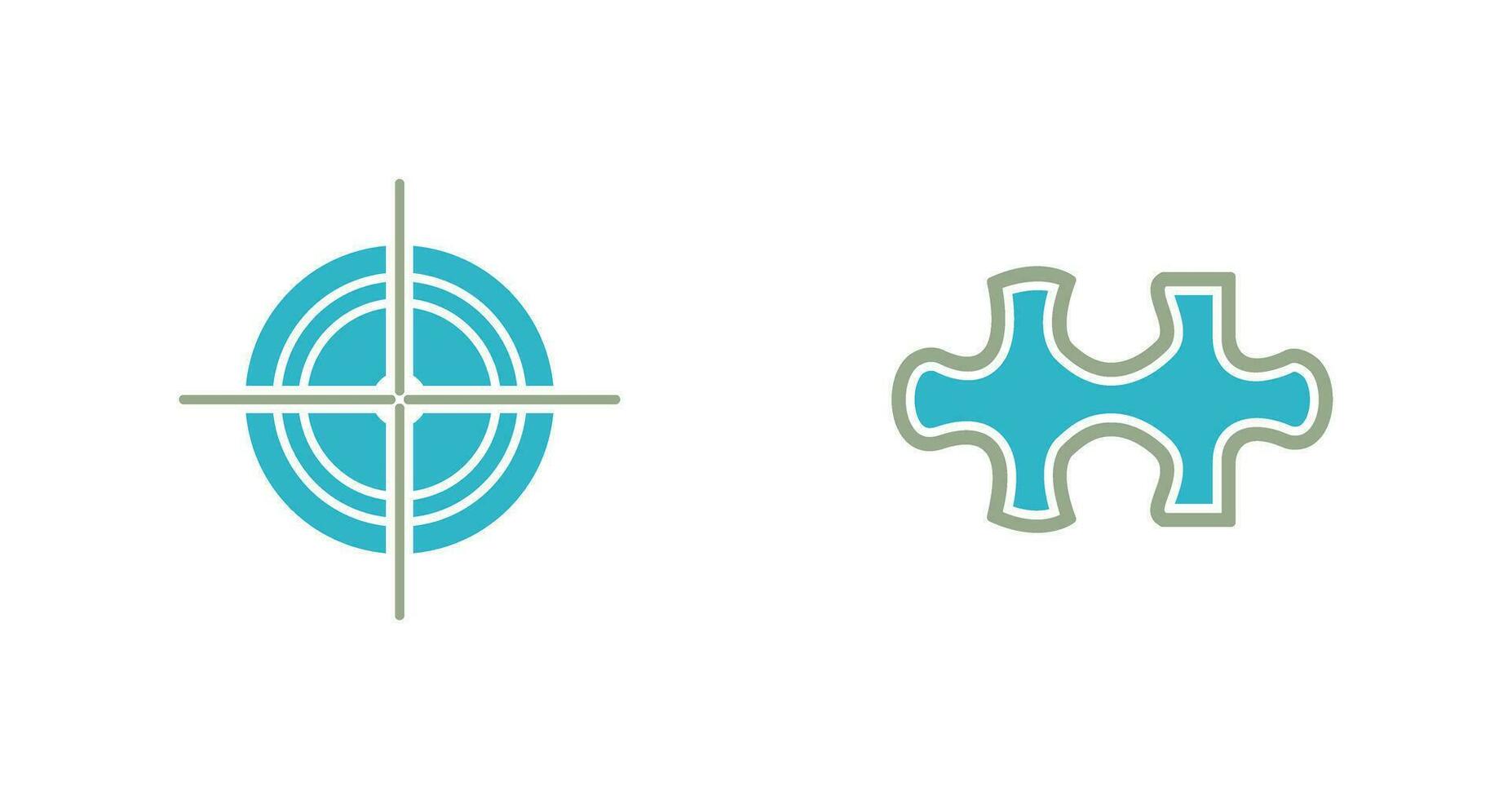 Target and Puzzle Piece Icon vector