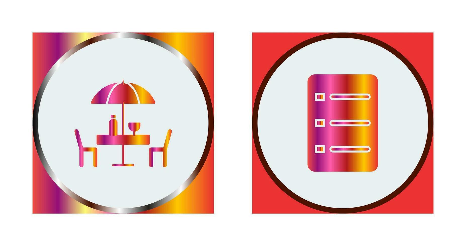cafe table and menu Icon vector