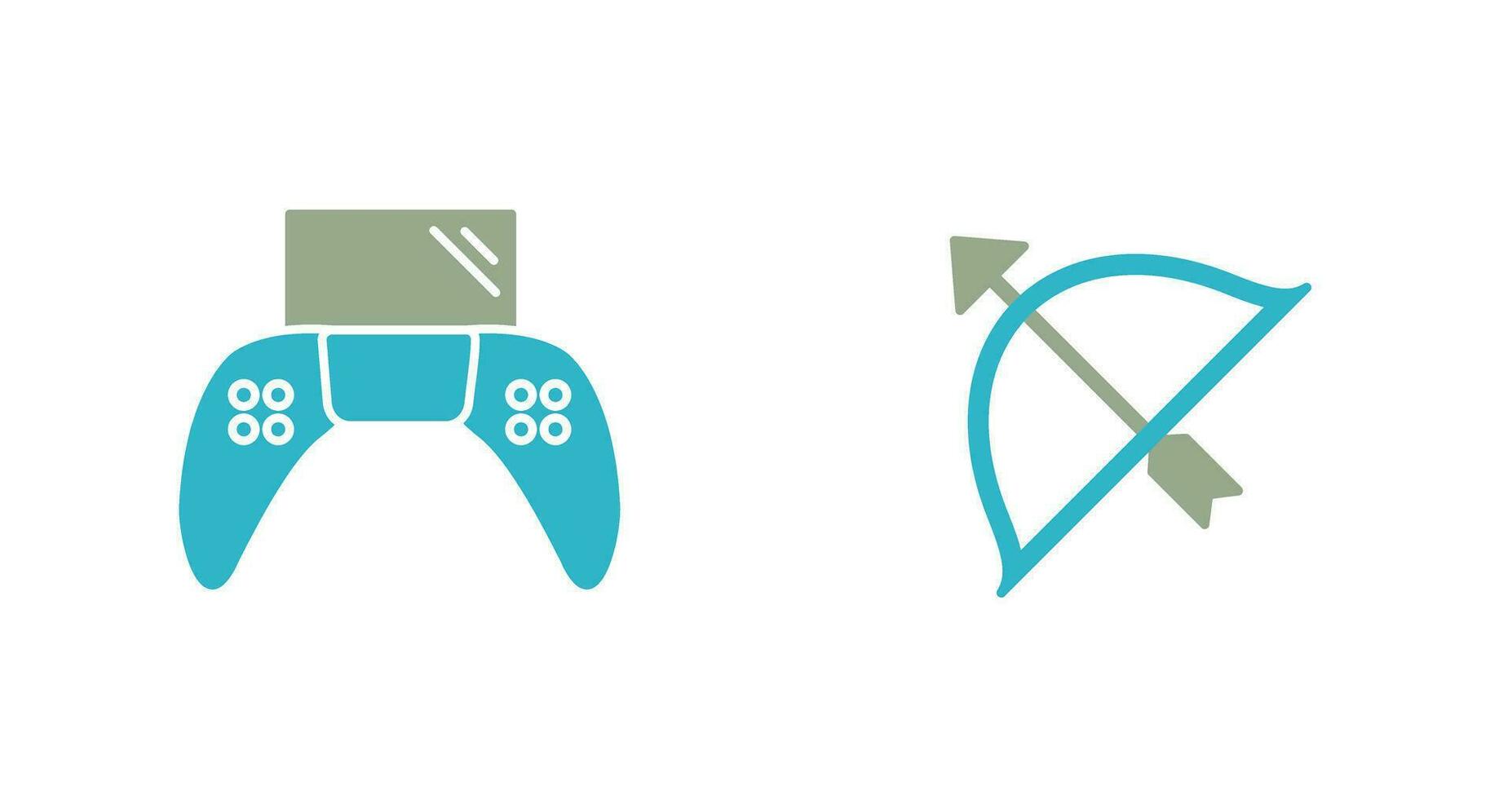 Play Station and Archery Icon vector