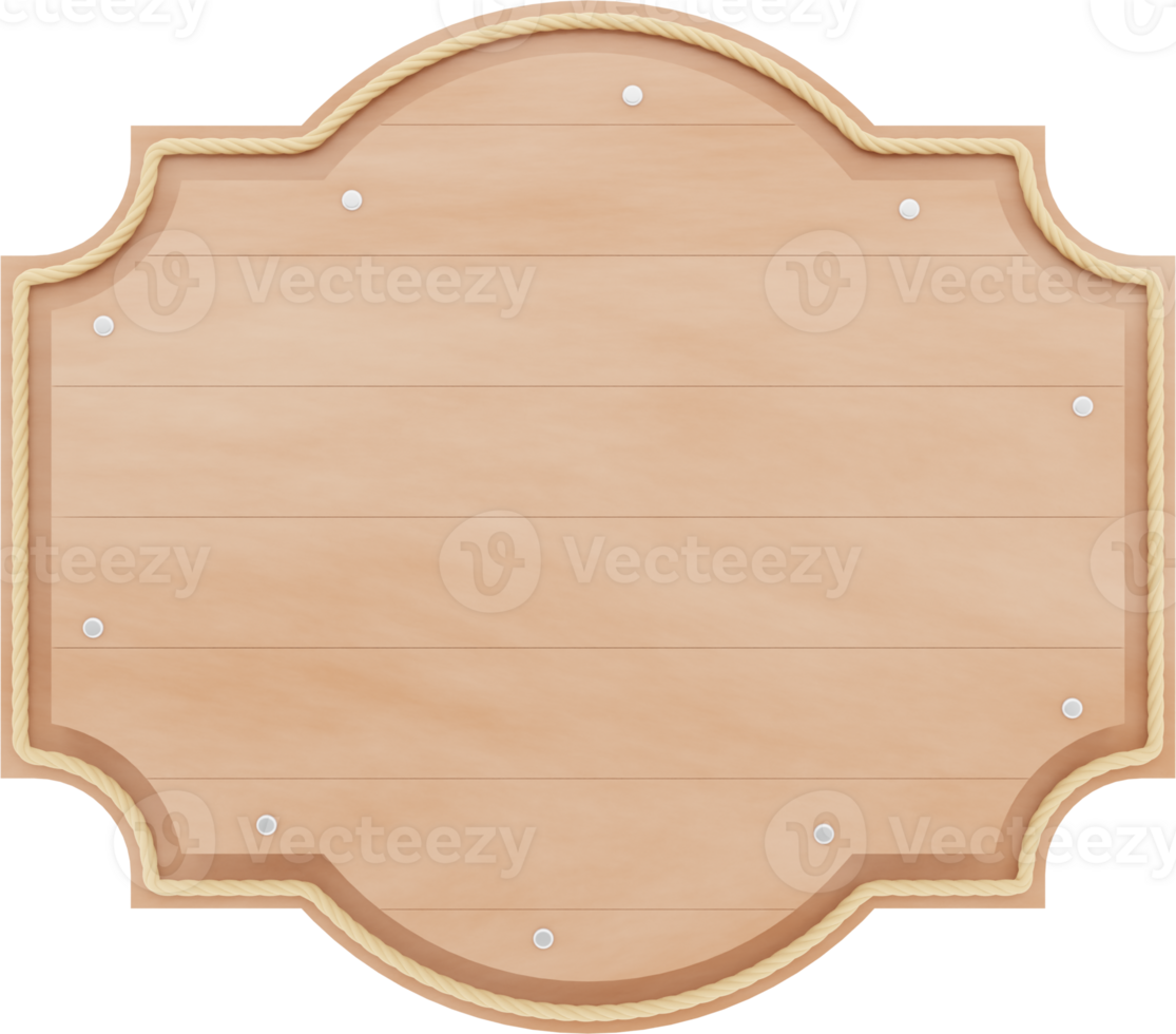 3D Beige Wooden Labels Illustrations png