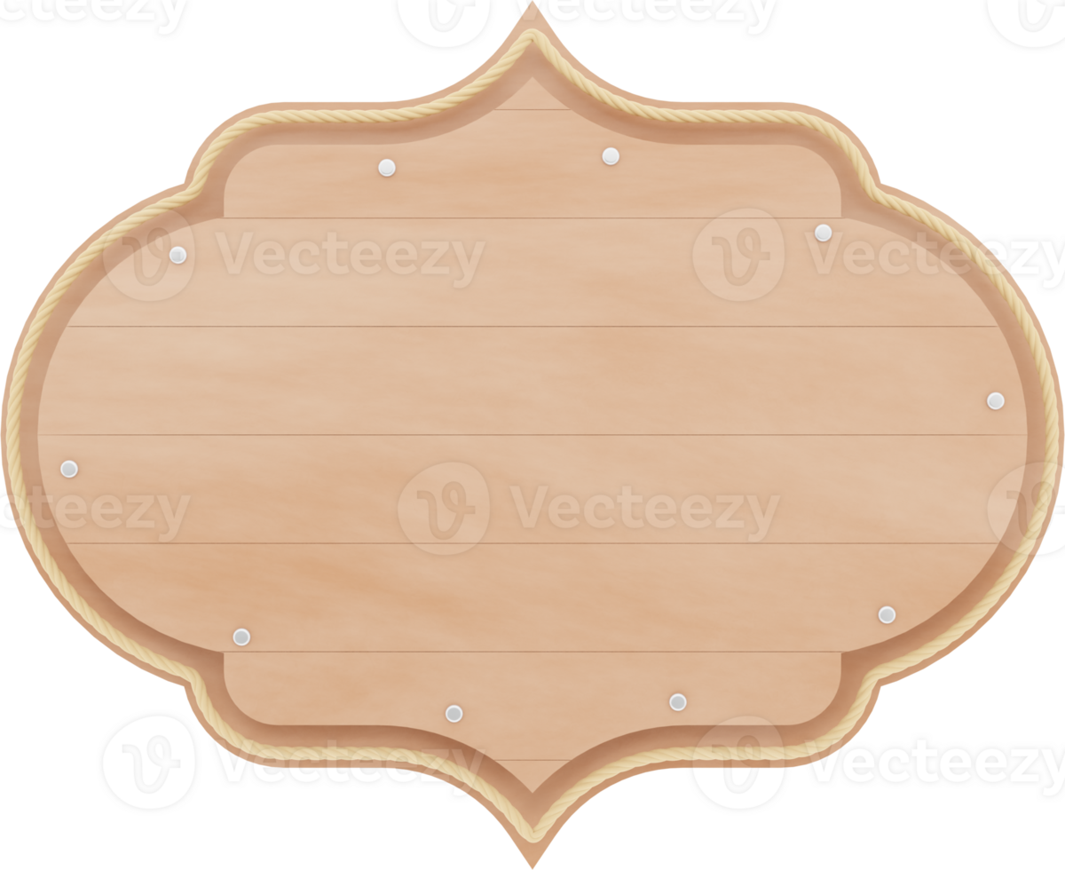 3D Beige Wooden Labels Illustrations png