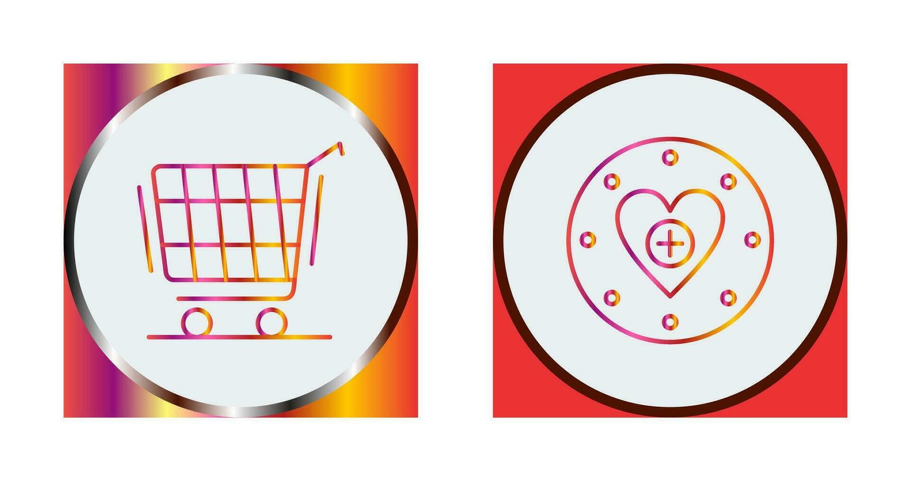 compras carro y lista de deseos icono vector