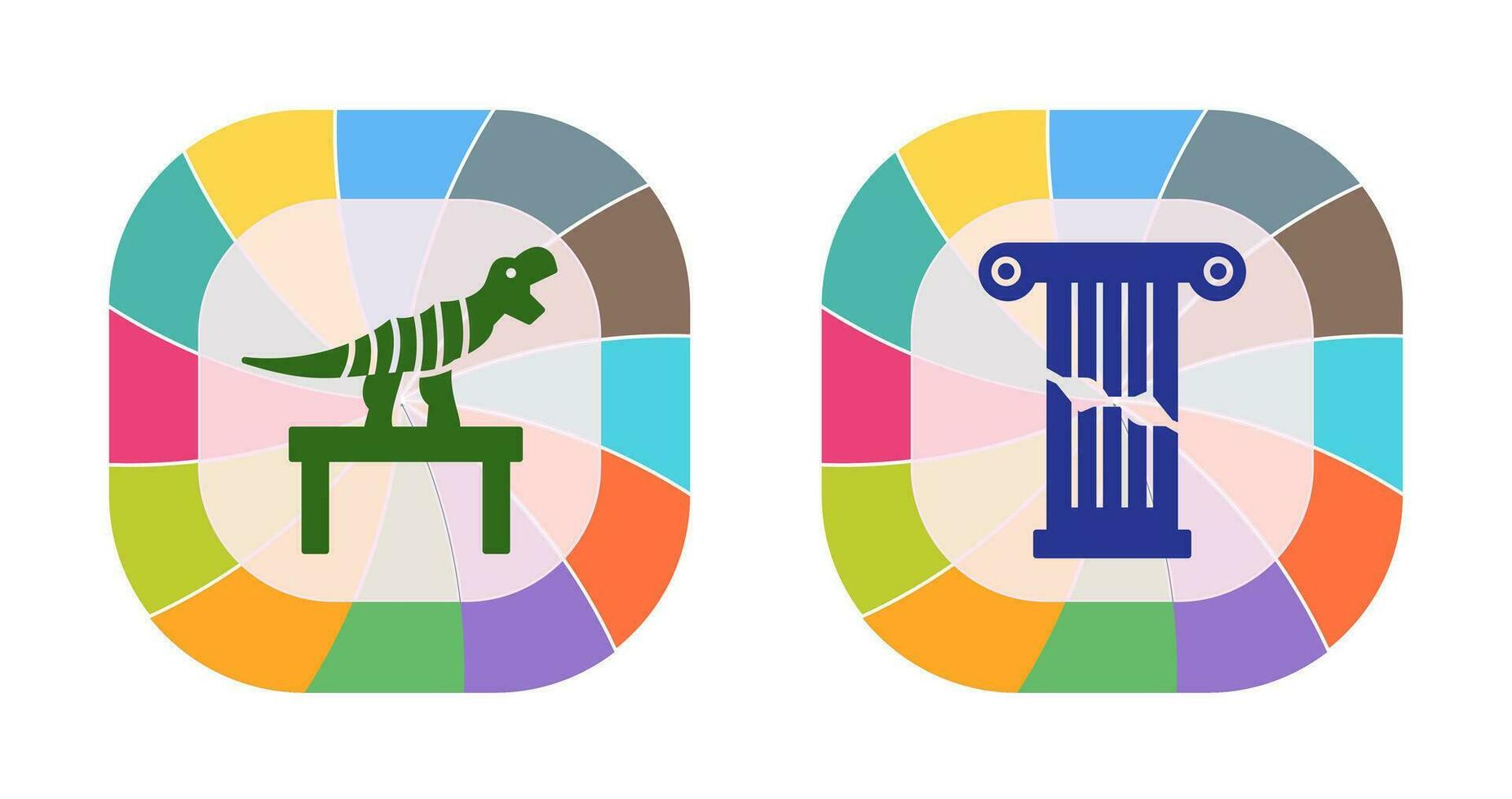 Bones Exhibit and Broken Icon vector