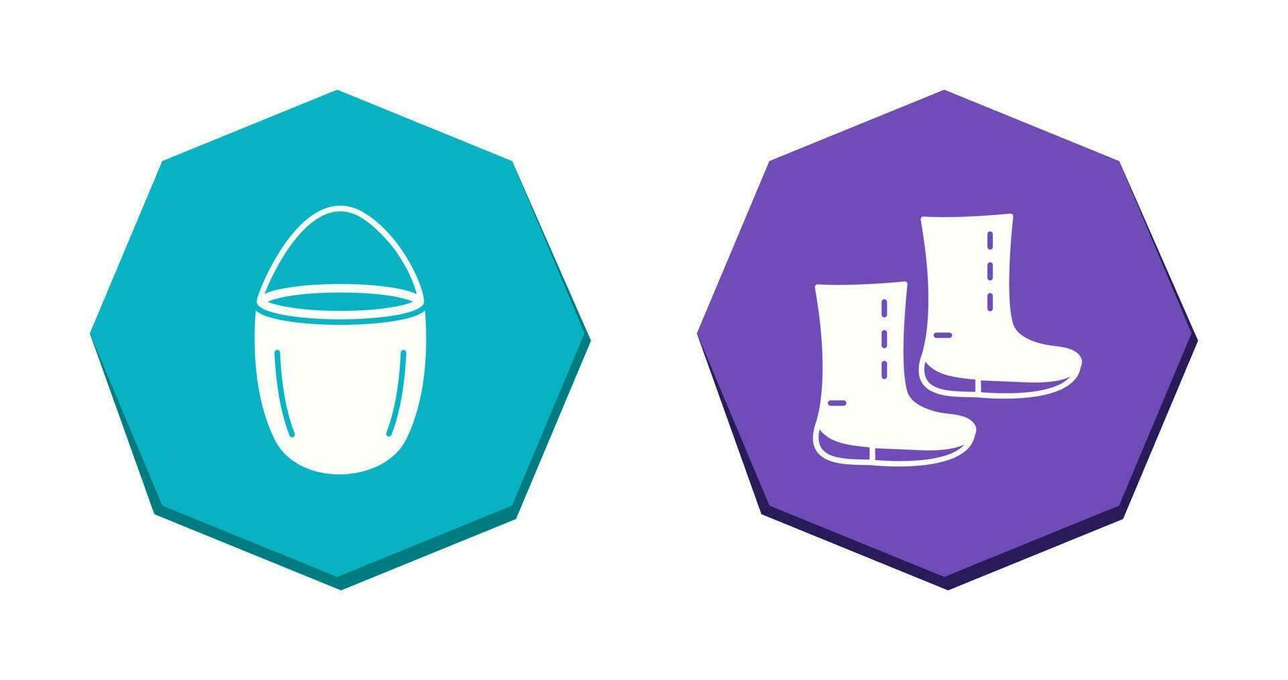 water bucket and boots Icon vector