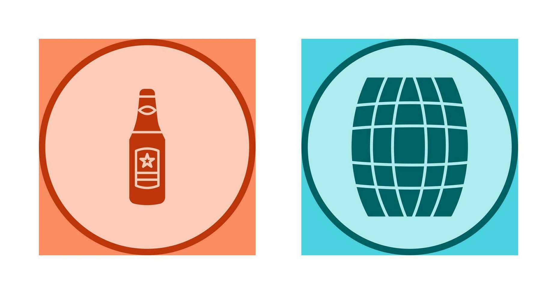 Beer Bottle and Barrel Icon vector