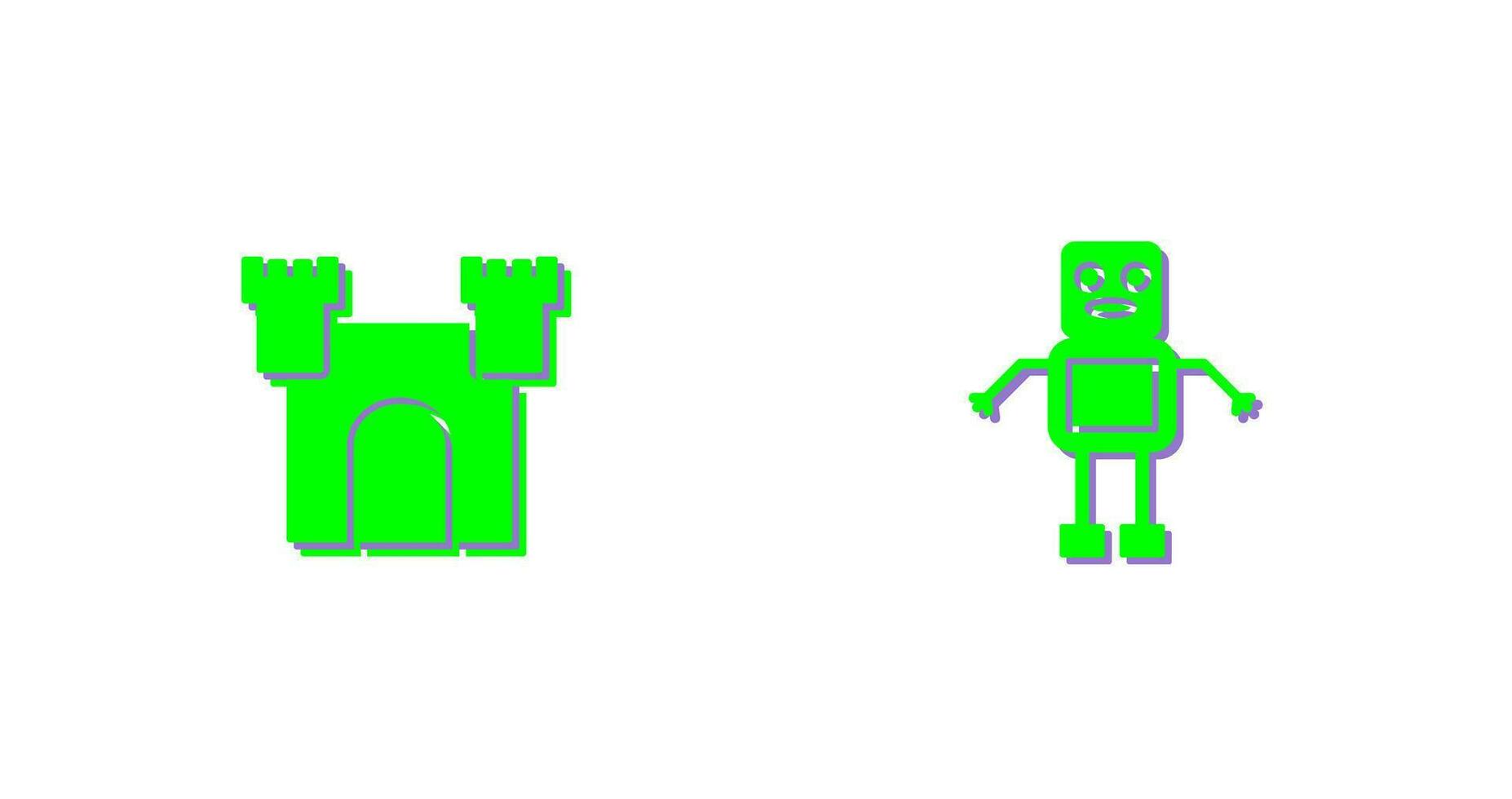 Castle and Robot Icon vector