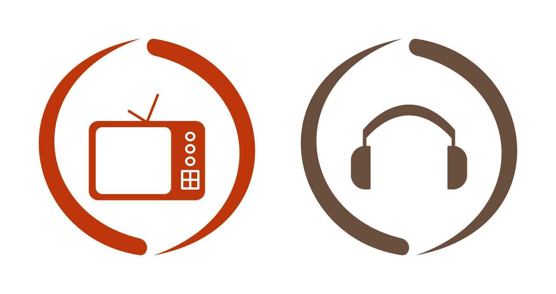 televisión conjunto y auriculares icono vector