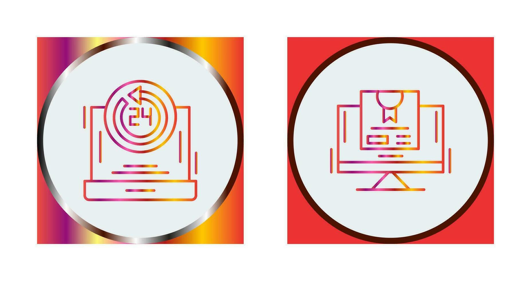24h Support and New Lable Icon vector