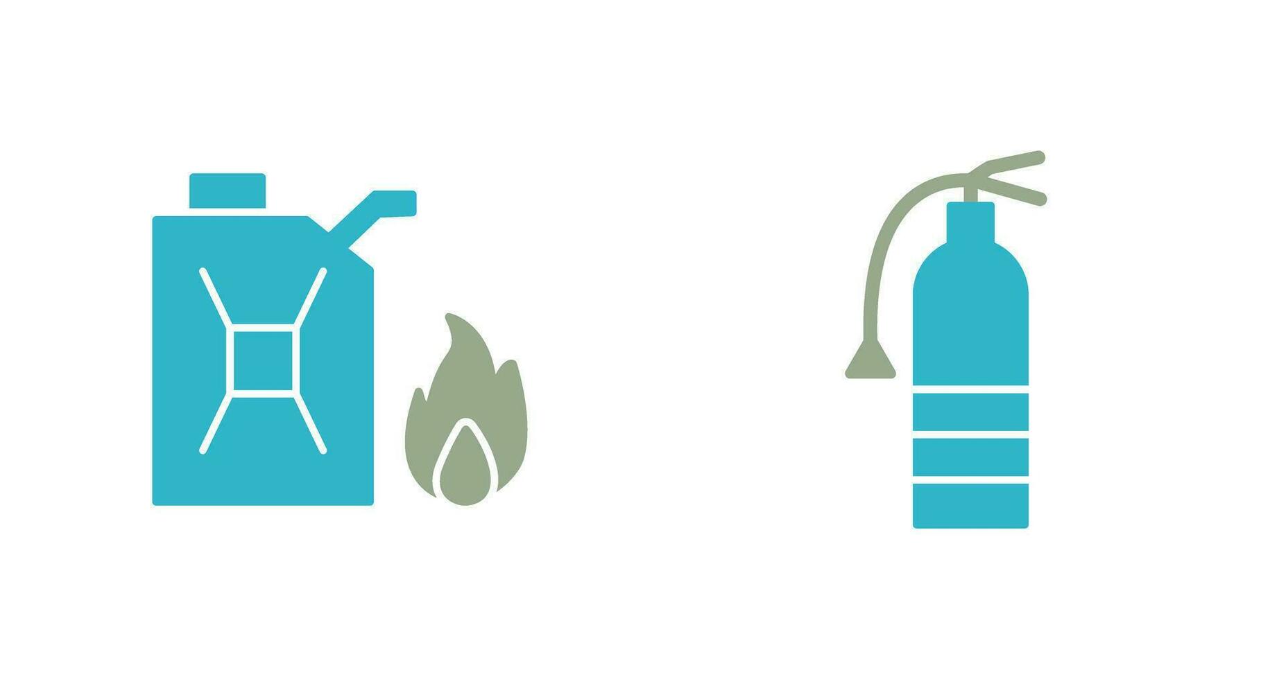 fuel to fire And extinguisher Icon vector