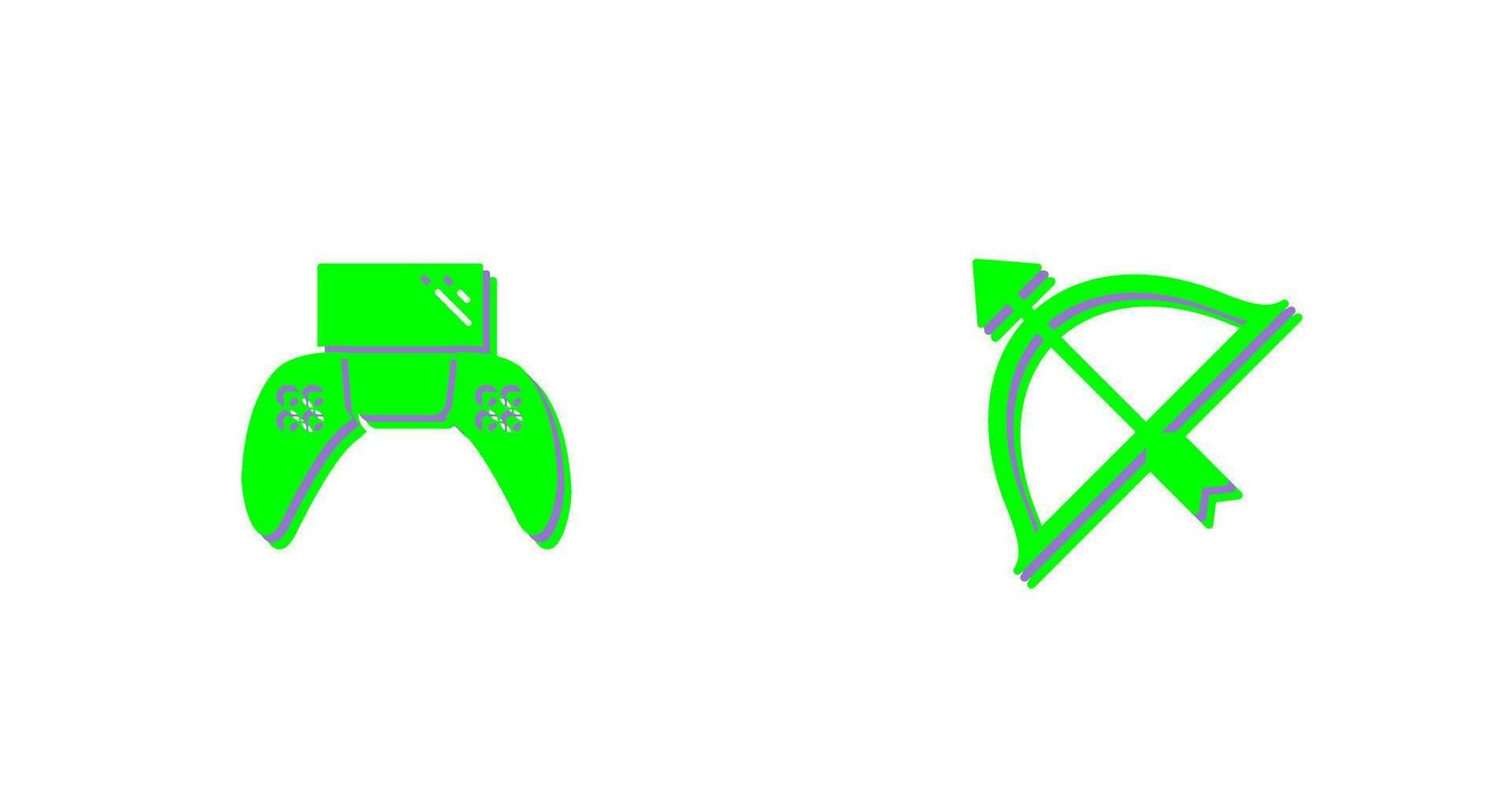 Play Station and Archery Icon vector