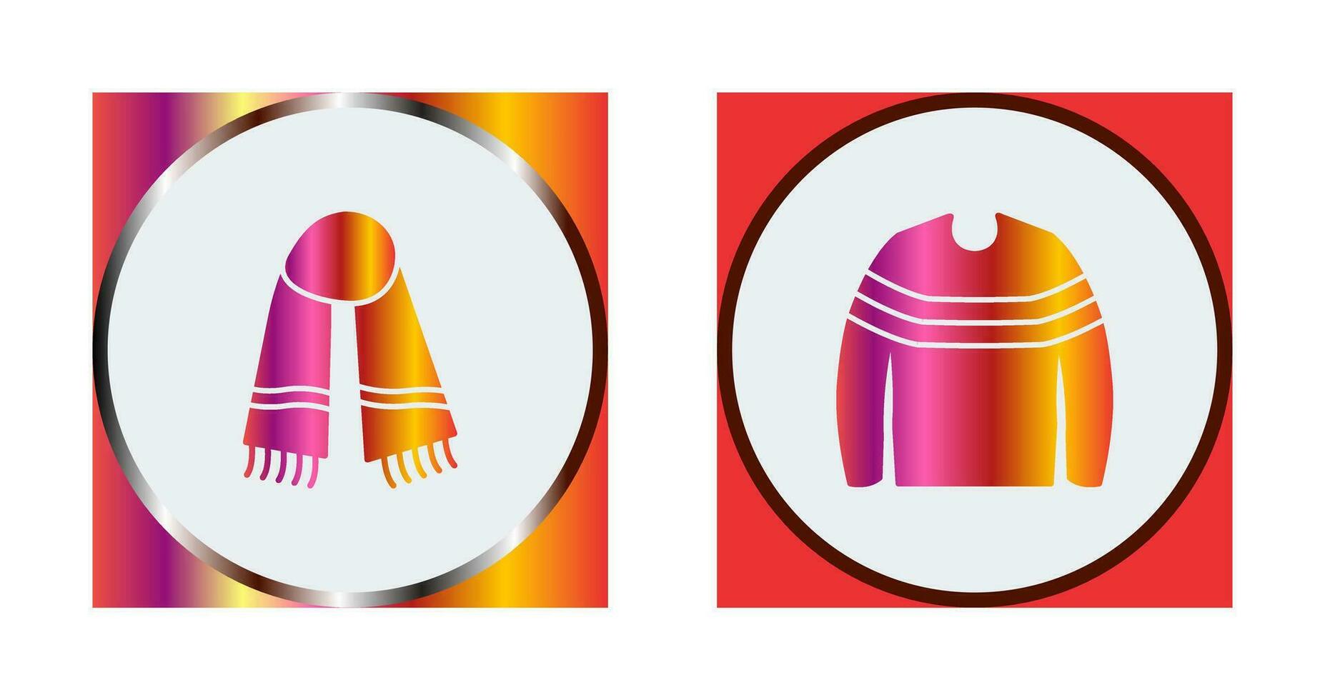 Warm Scarf and garments Icon vector