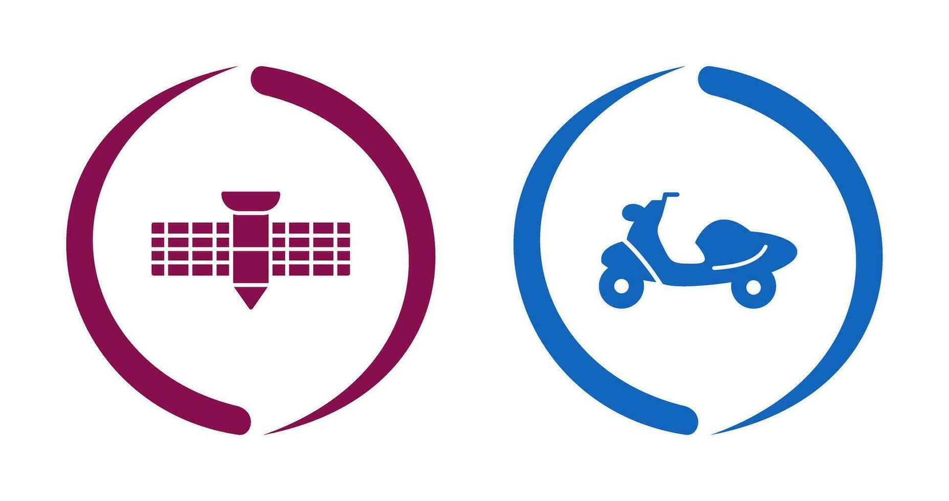 Scooter and Satellite Icon vector