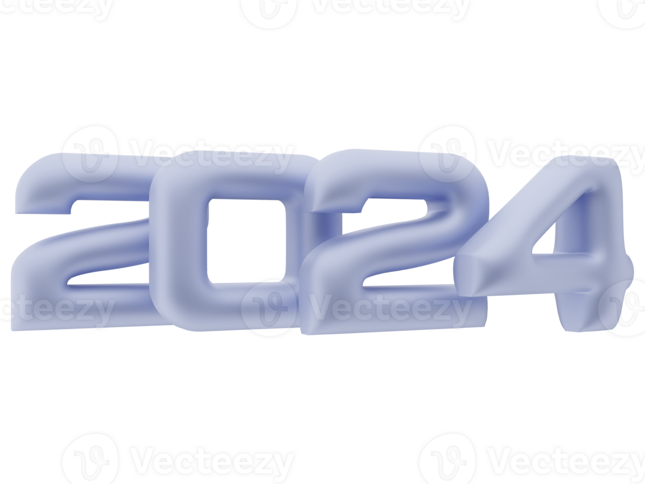 3D Typography of the New Year 2024, Inflate 3D Number Design png