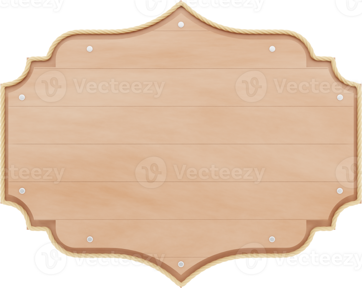 3D Beige Wooden Labels Illustrations png