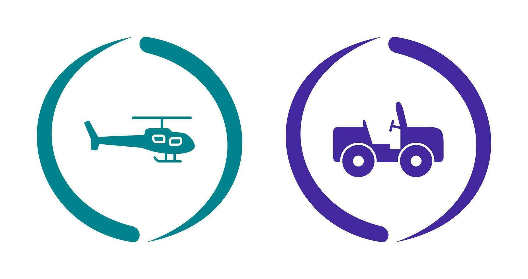 Helicopter and Safari Icon vector