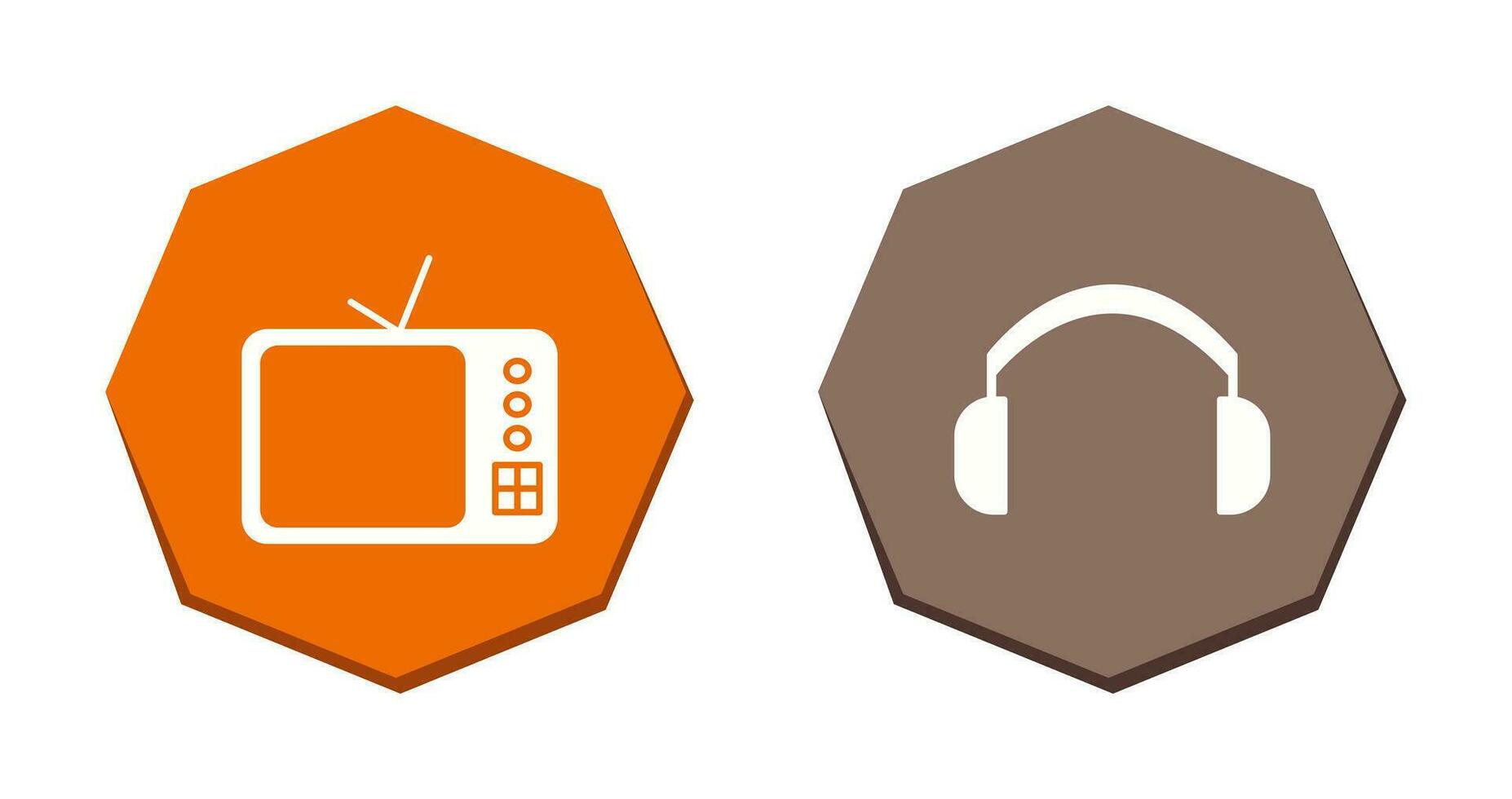 TV Set and Headphones Icon vector