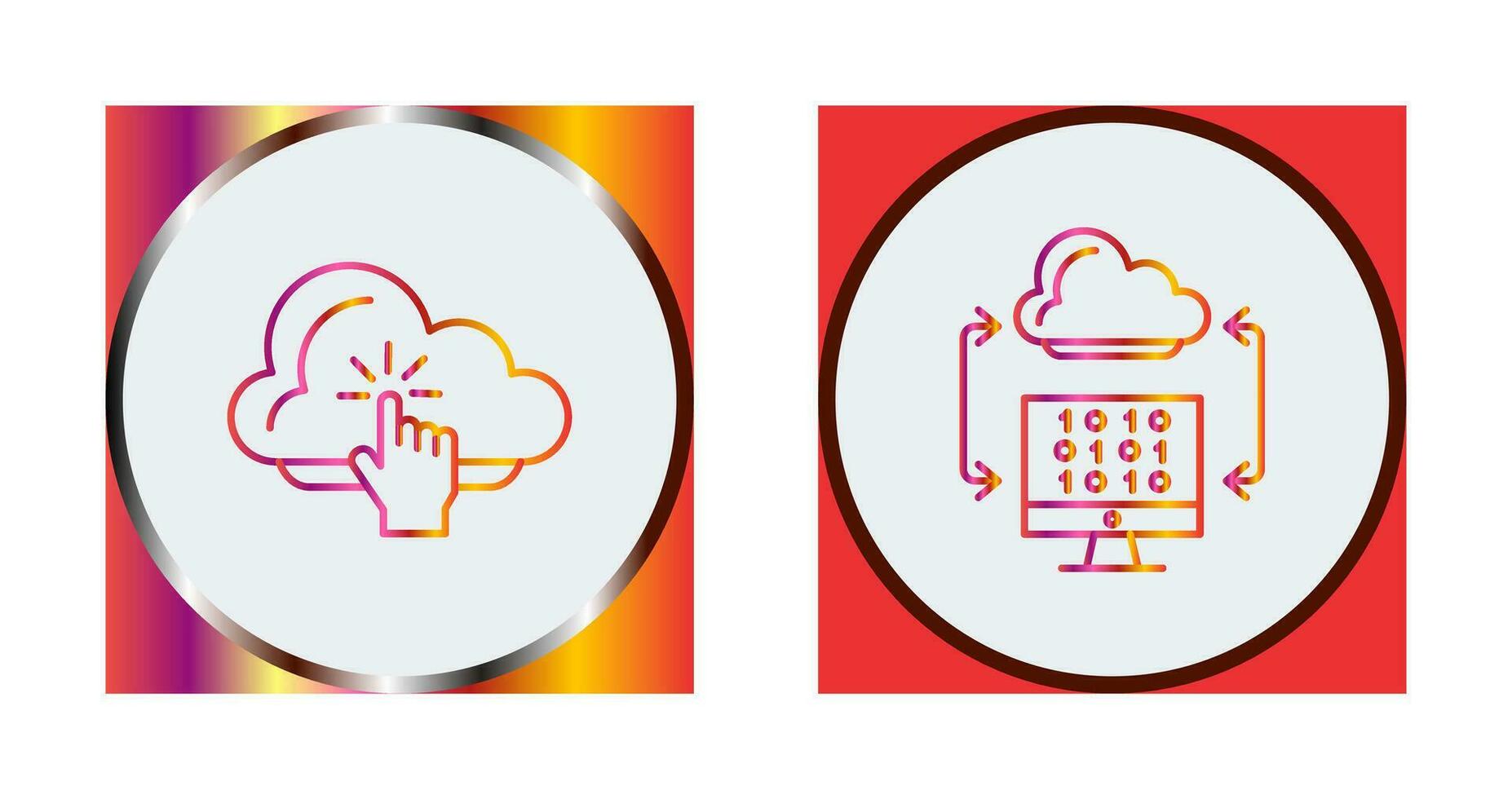 Cloud Computing and Cloud Coding Icon vector