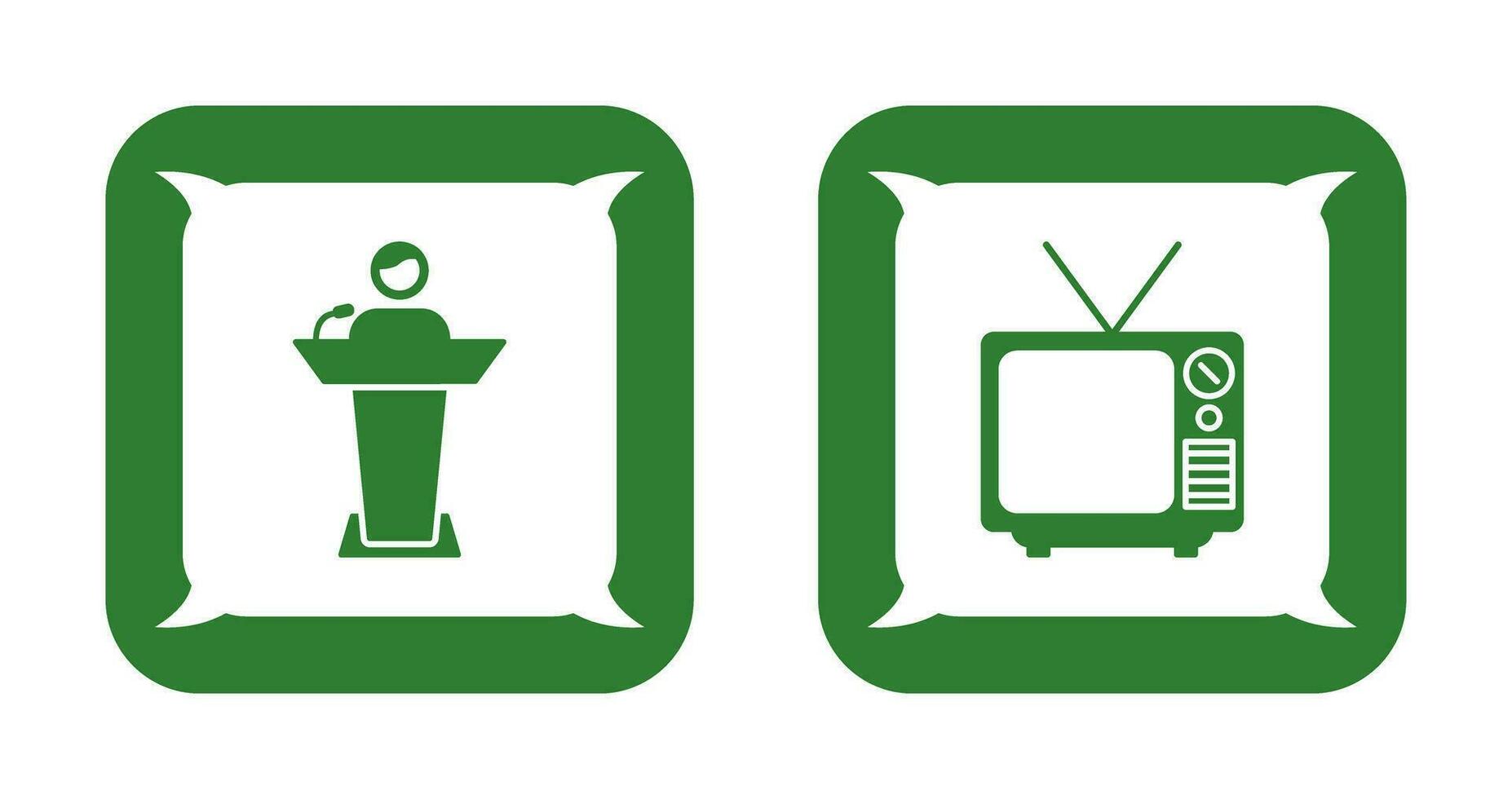 Elected Candidate and Television Icon vector
