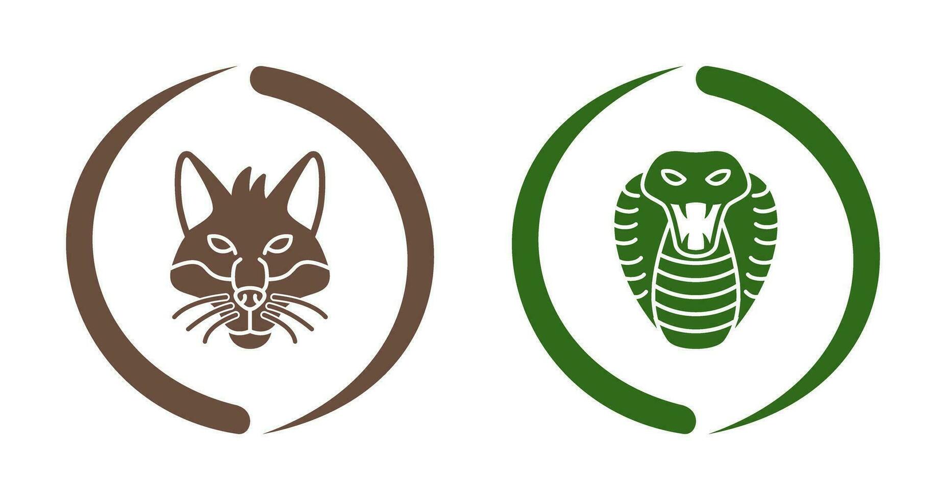 Fox and Snake Icon vector