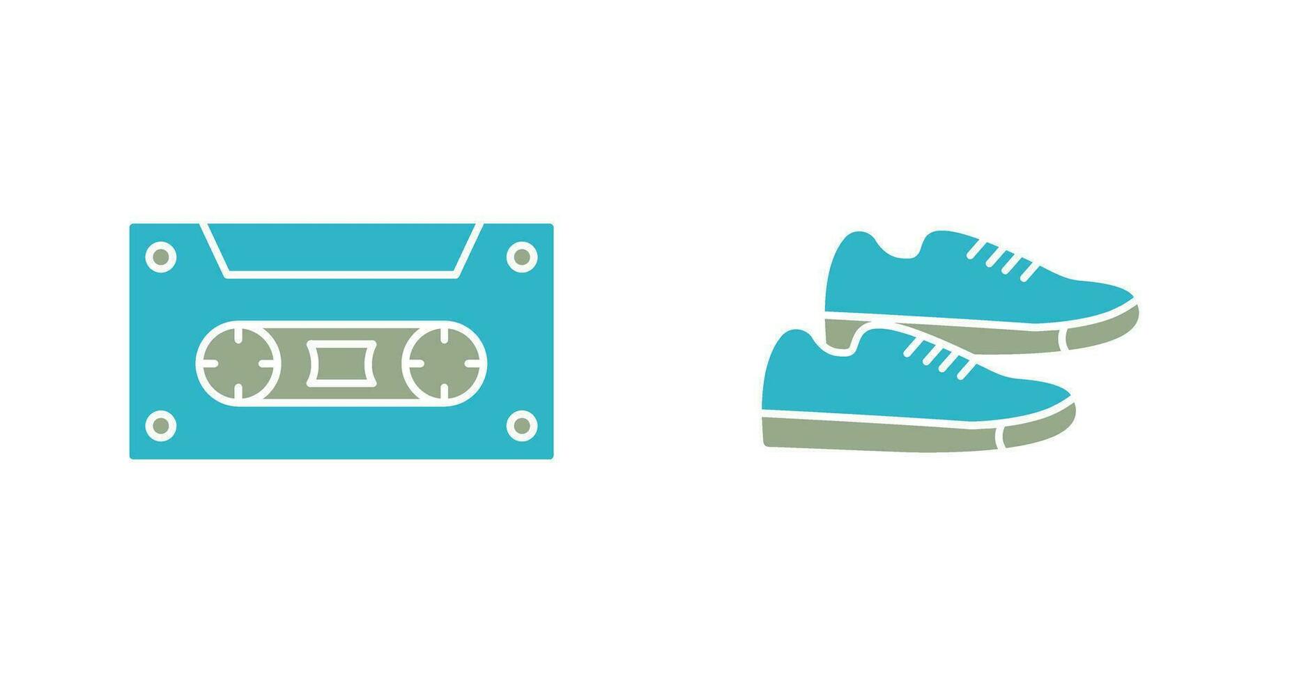 Casette and Sneakers Icon vector