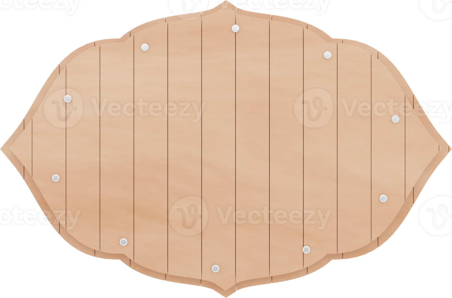 3D Beige Wooden Labels Illustrations png