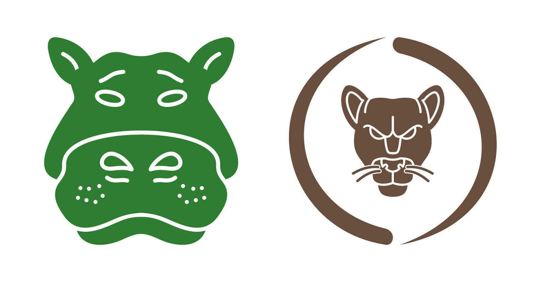 Panther an d Hippo Icon vector