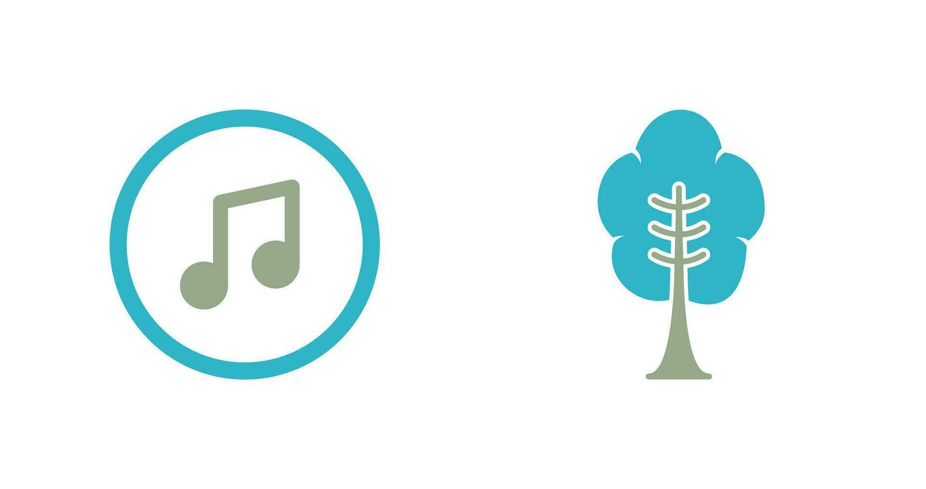 música jugador y árbol icono vector