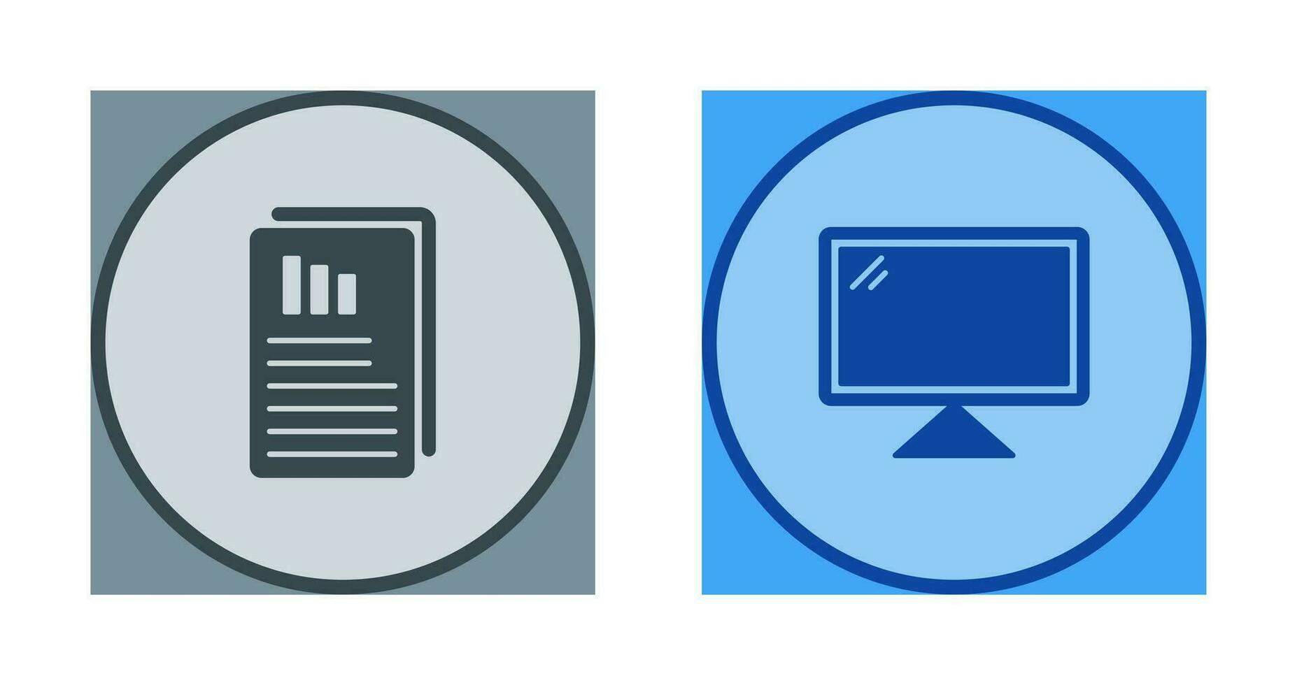 Reports and Computer Icon vector
