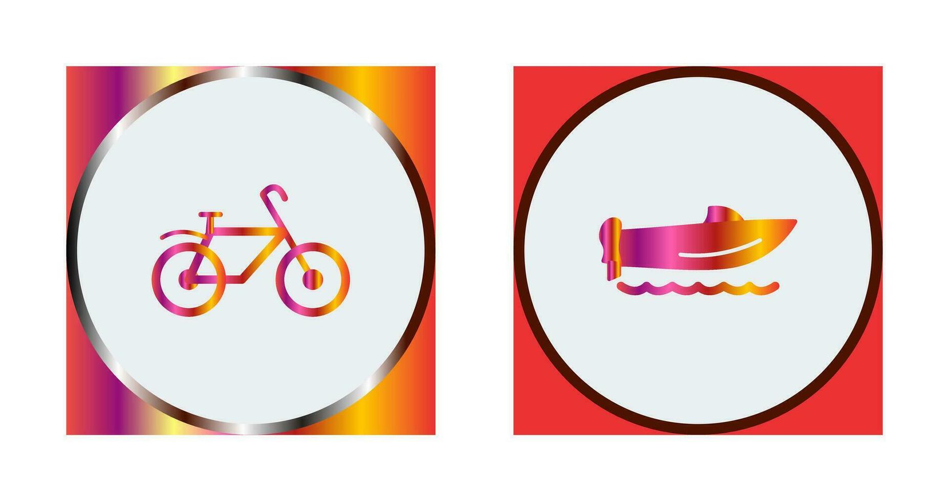 Bicycle and Speed Boat Icon vector