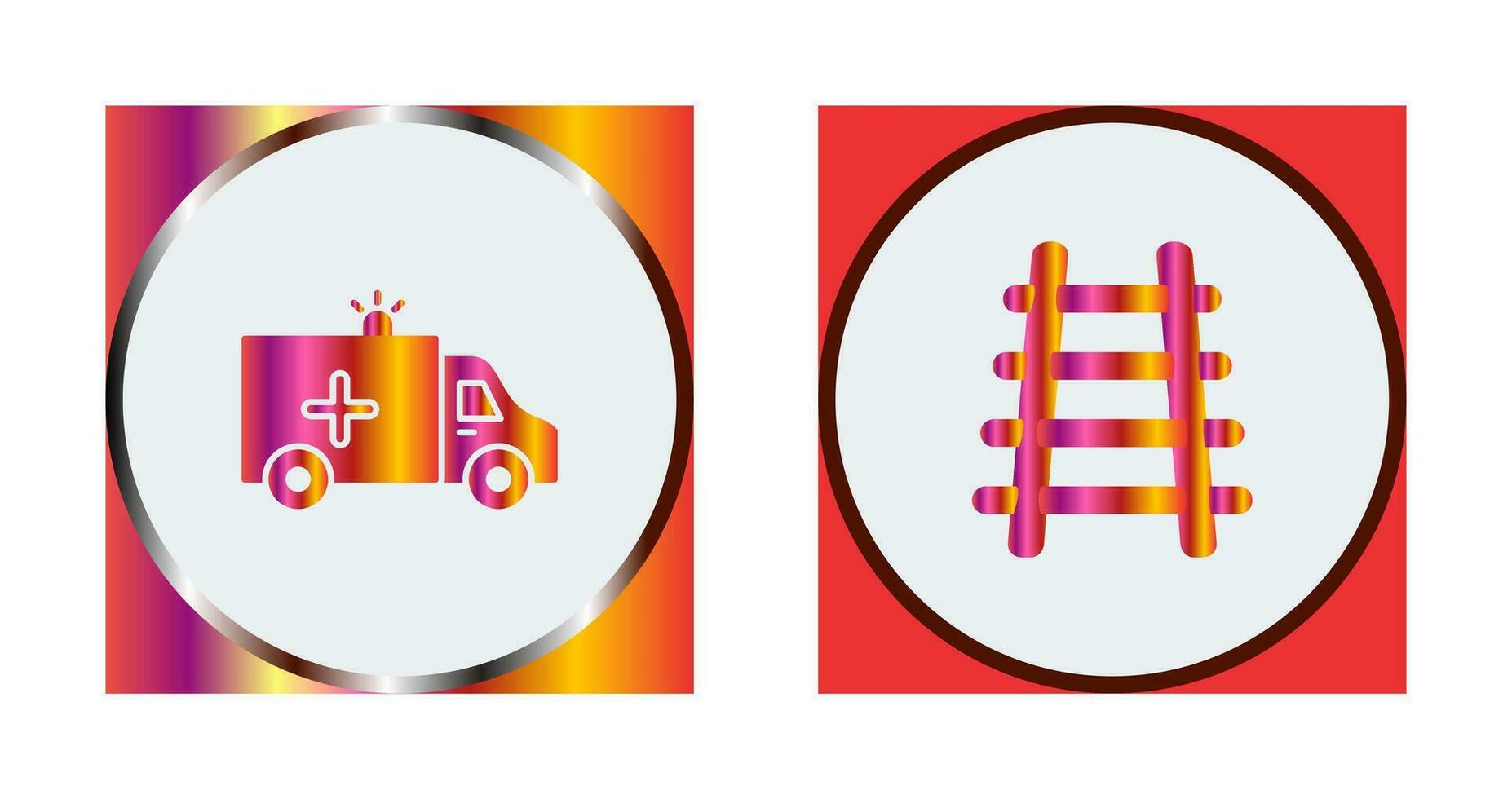 Ambulance and Train tack Icon vector