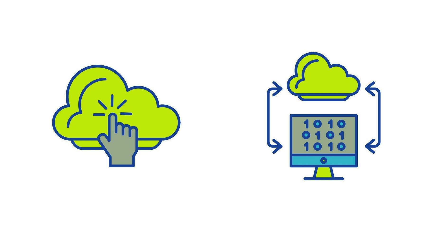Cloud Computing and Cloud Coding Icon vector