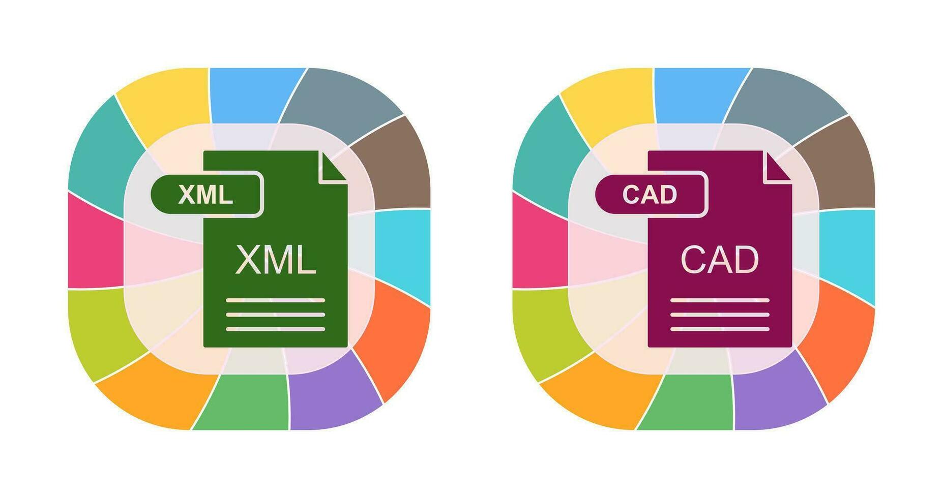 XML and CAD Icon vector