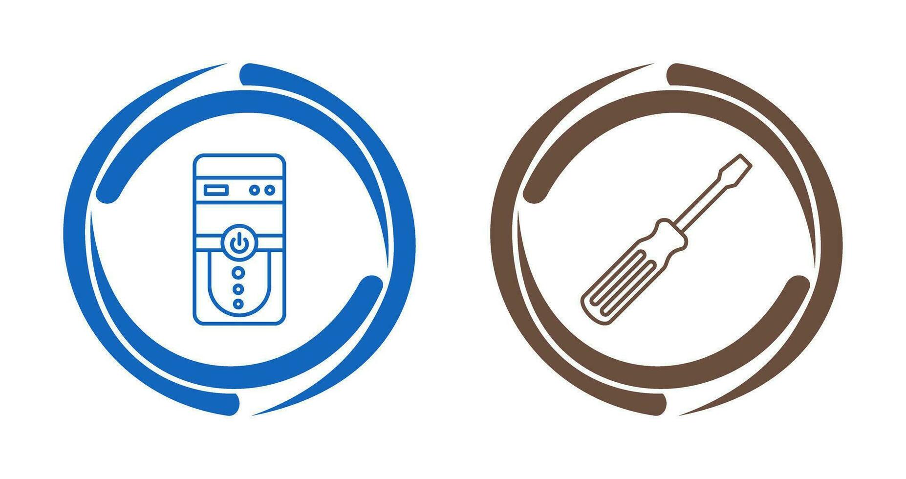 Cpu and Screw driver Icon vector