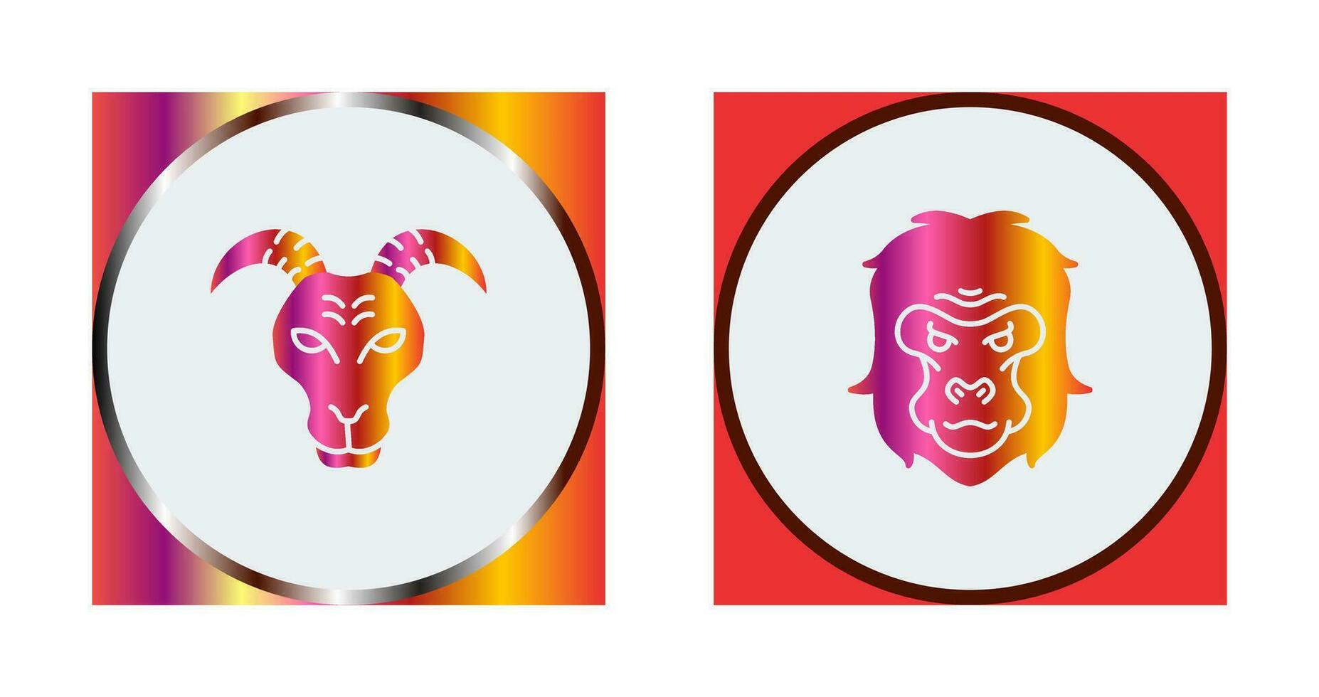 Goat and Gorilla Icon vector