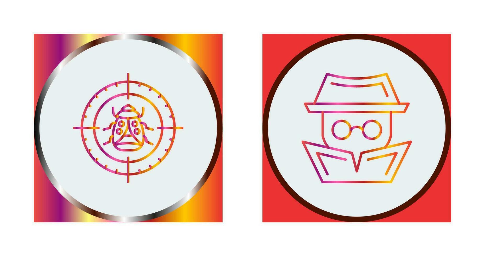 Bug Target and Hacker Icon vector