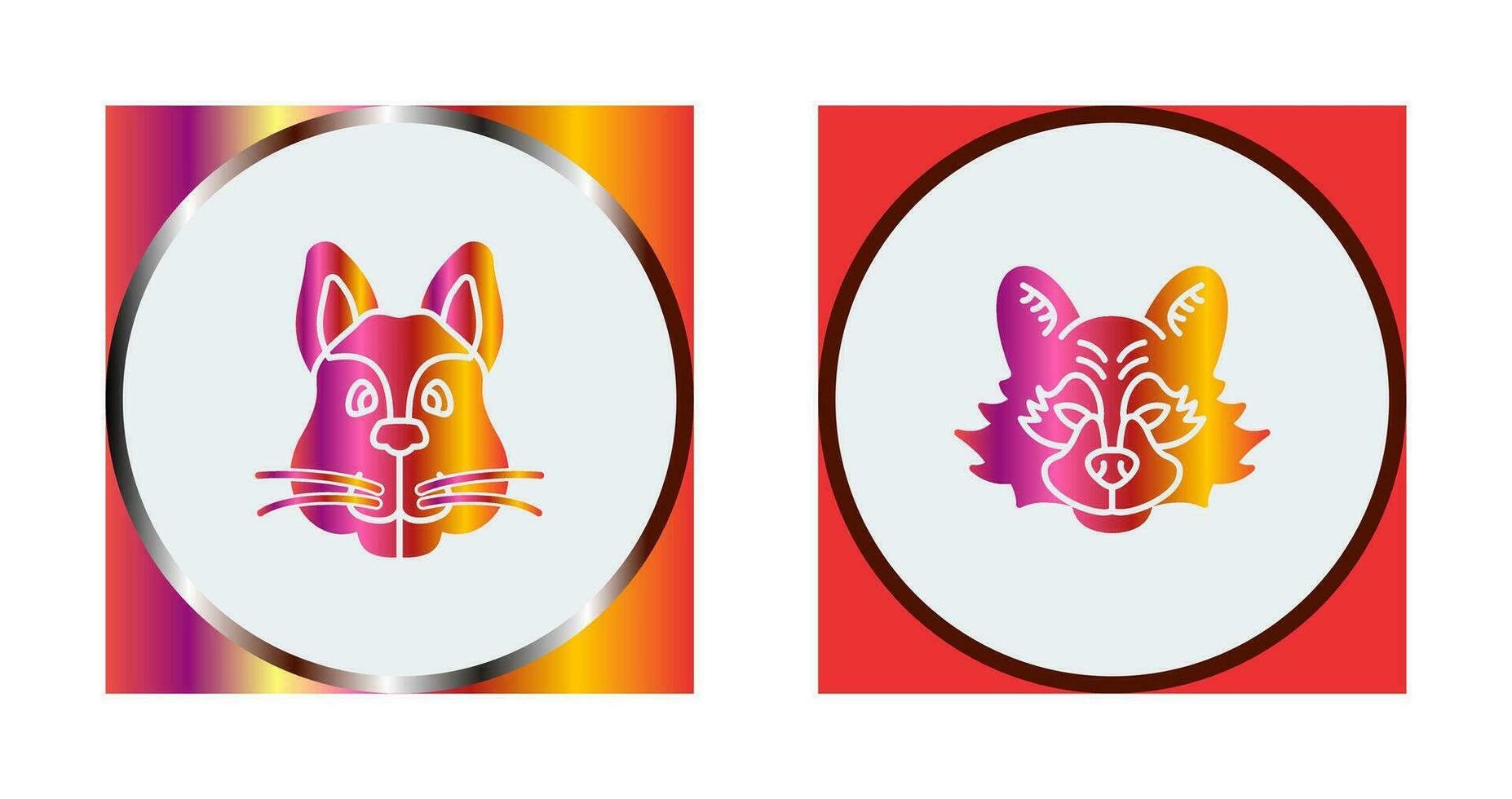 Squirrel and Raccoon Icon vector
