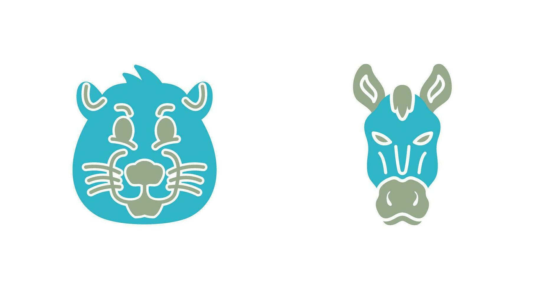 Beaver and Horse Icon vector