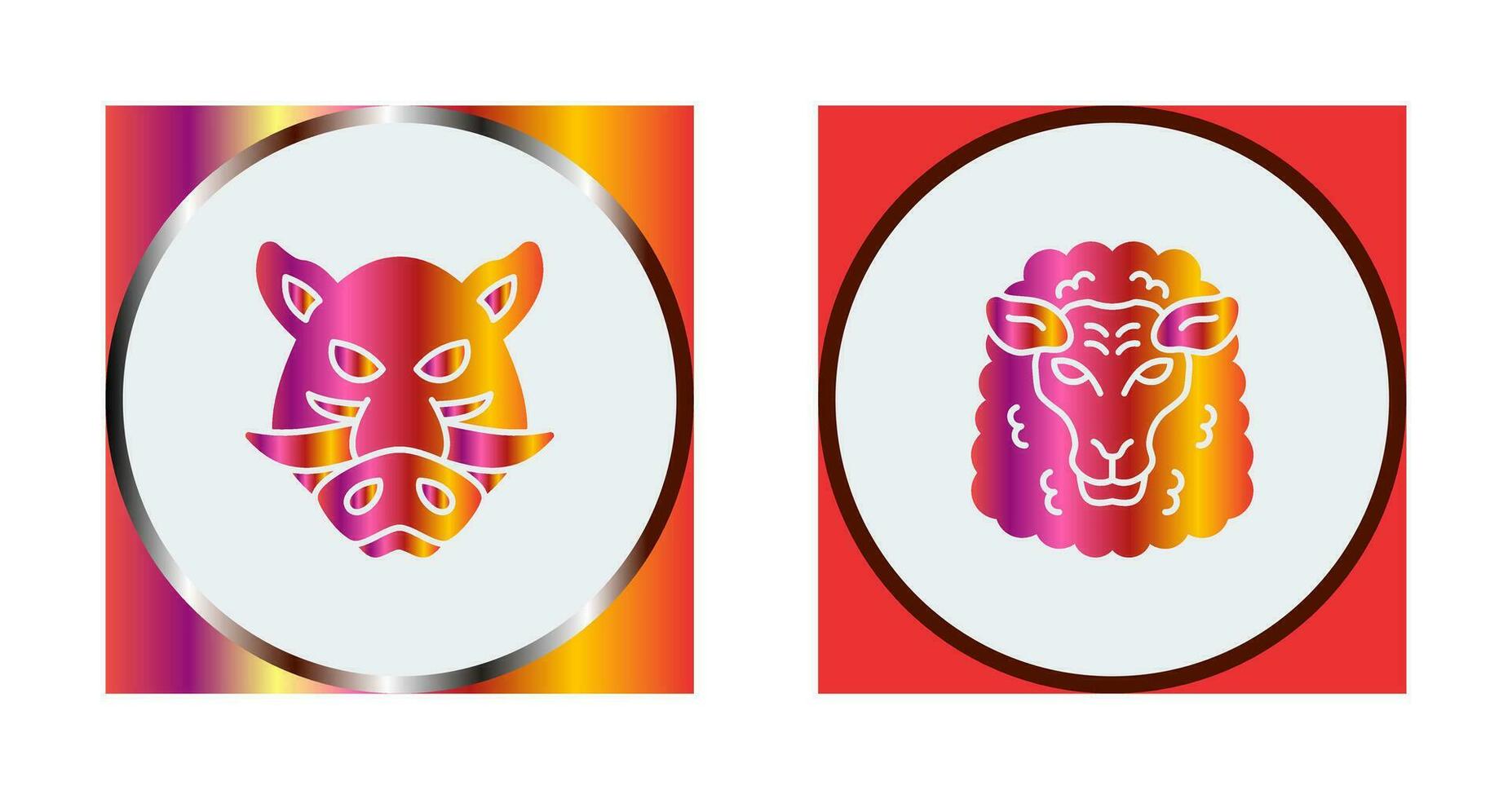 Sheep and Boar Icon vector