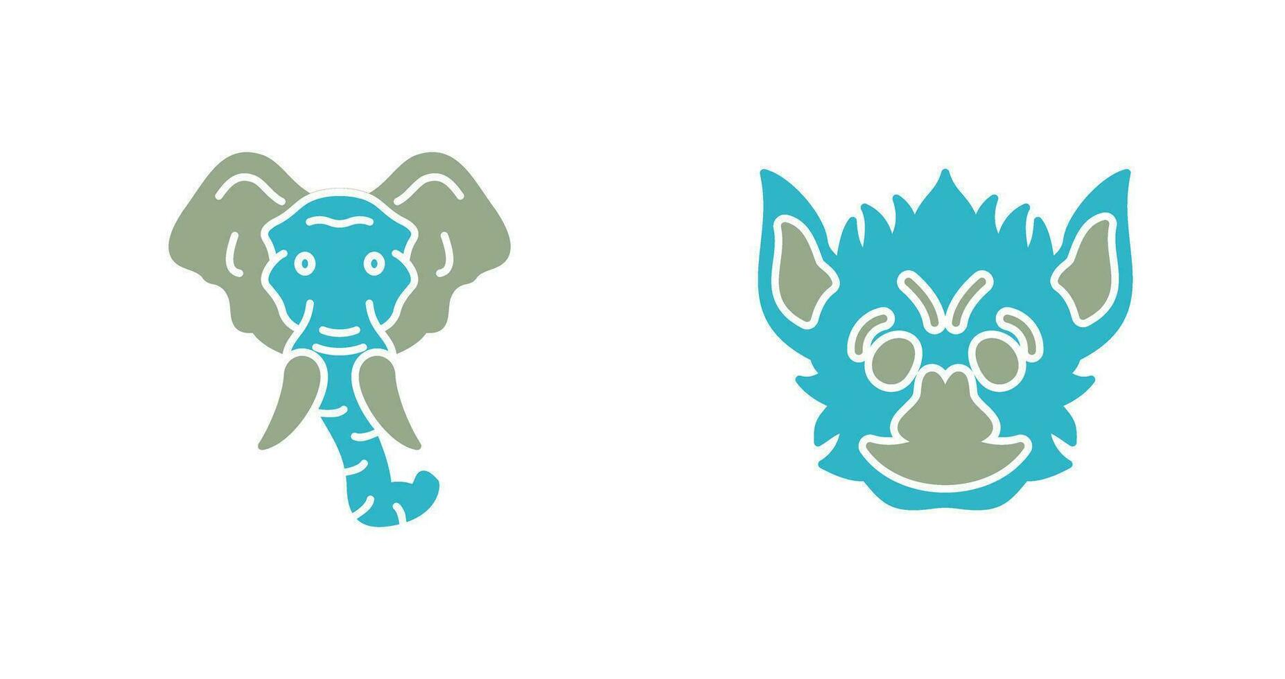 Eleplant and Bat Icon vector