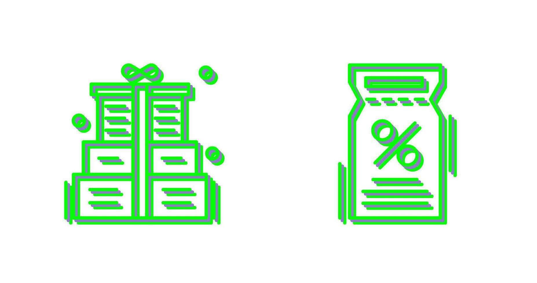 Gift Box and Discount Voucher Icon vector