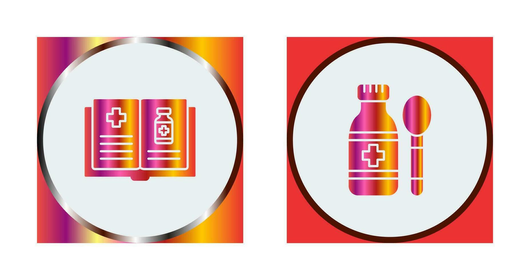 Medical Book and Syrup Icon vector