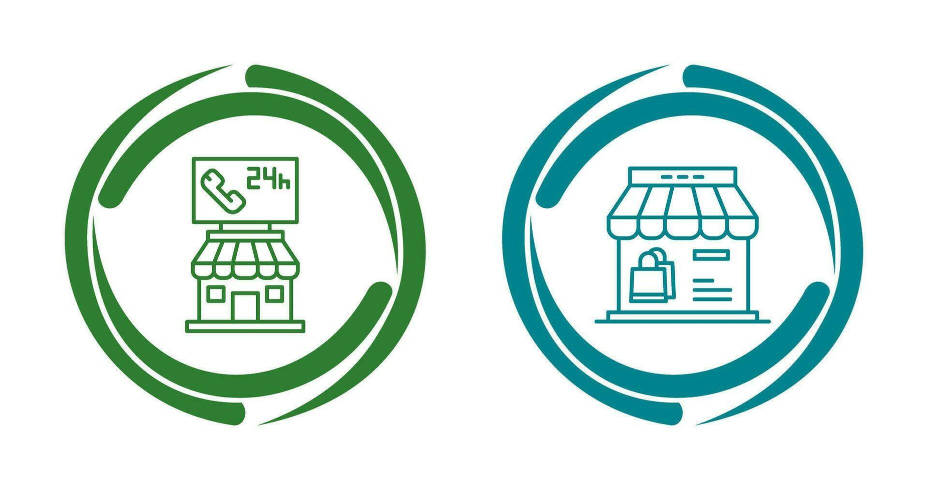 24 Hour and Store Icon vector