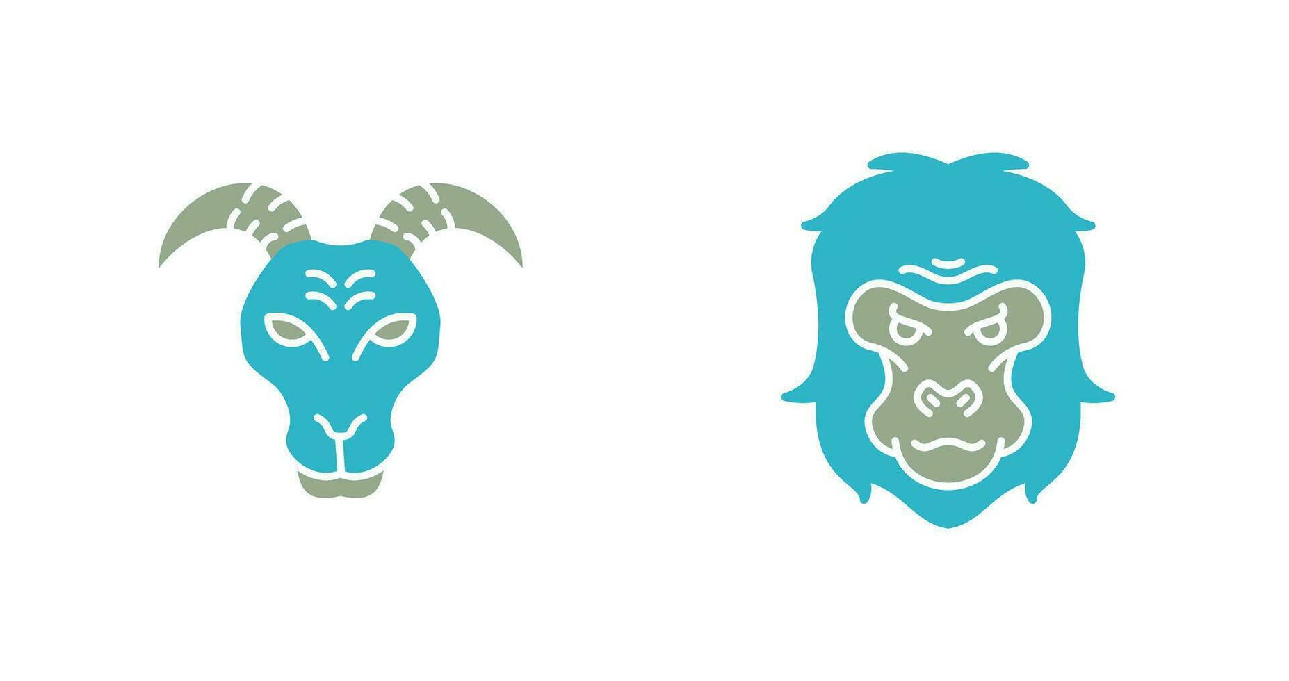 Goat and Gorilla Icon vector