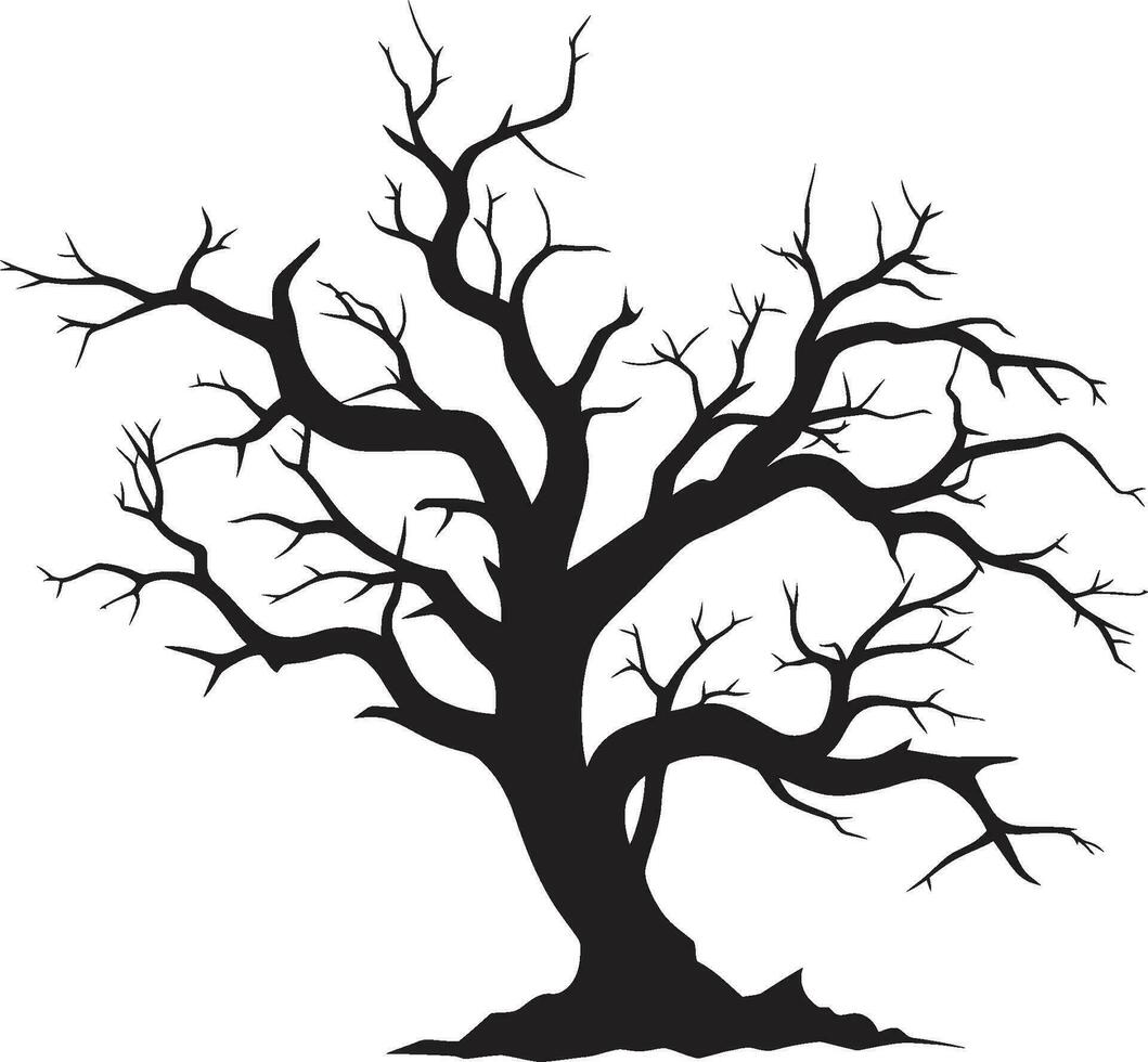 legado de oscuridad un monocromo elegía para un muerto árbol silencio sinfonía tributo a decaer en negro vector Arte