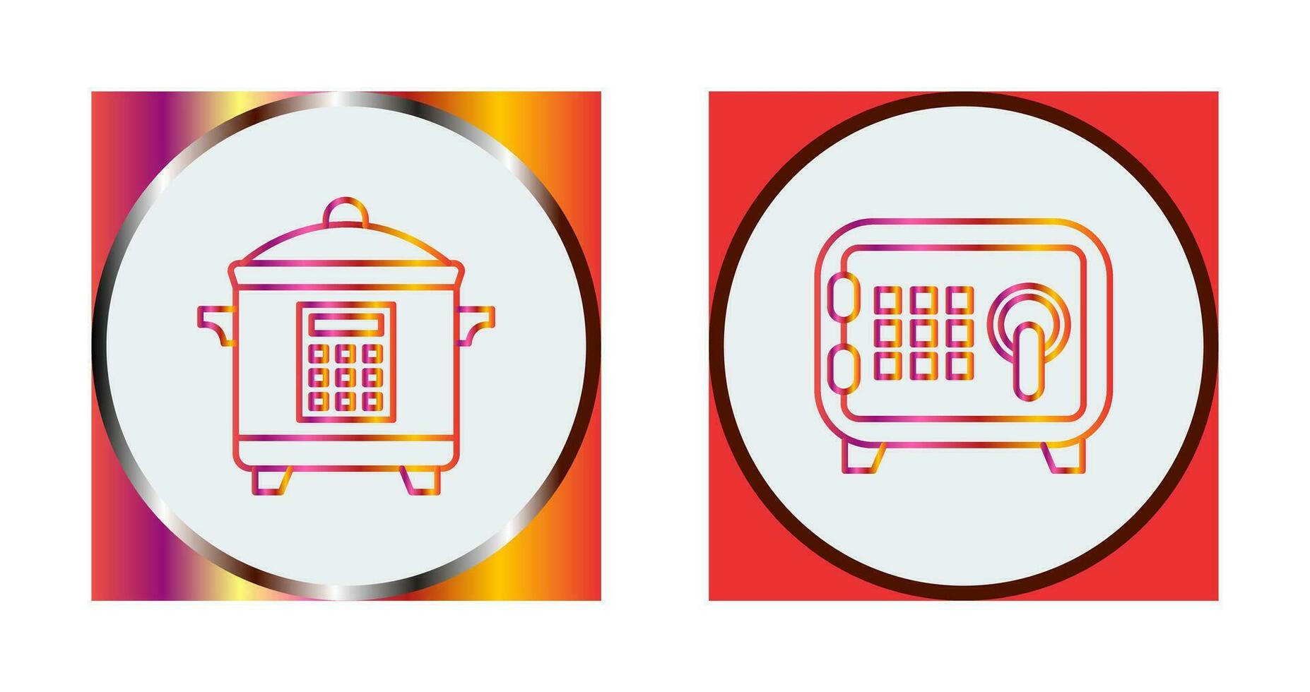Cooker and Safe Box Icon vector